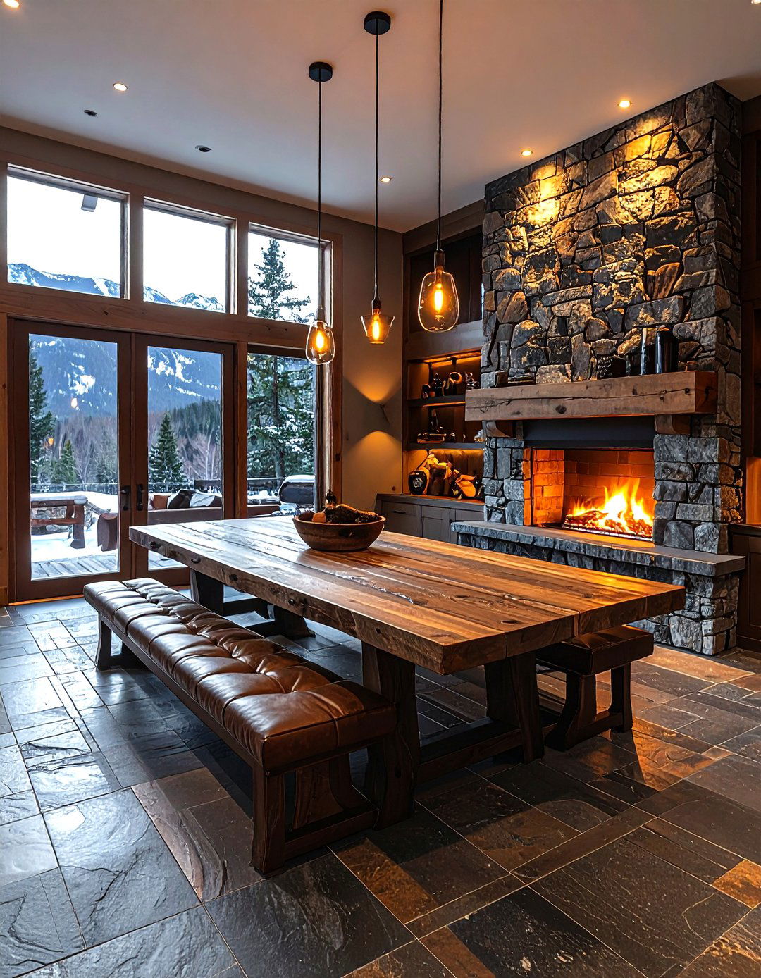 Slate Floor Tile - 30 dining room tile ideas