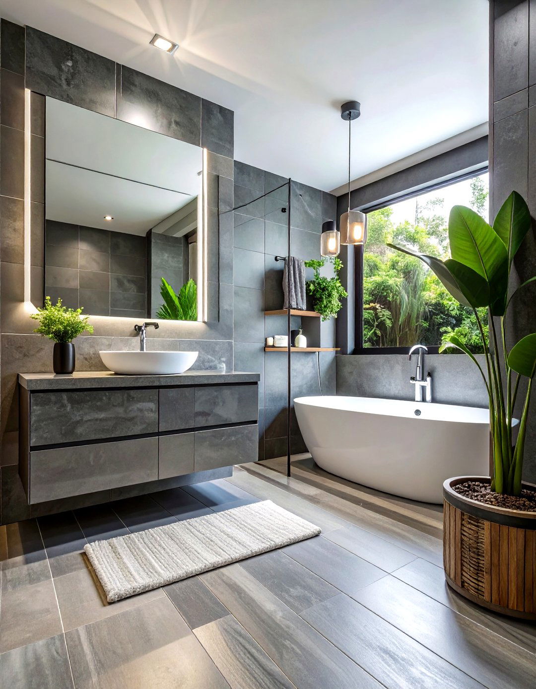 Slate Gray Bathroom - 30 gray bathroom design ideas