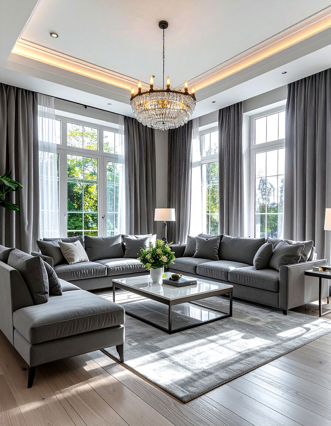 Slate Gray Curtains - 30 gray living room accessories ideas