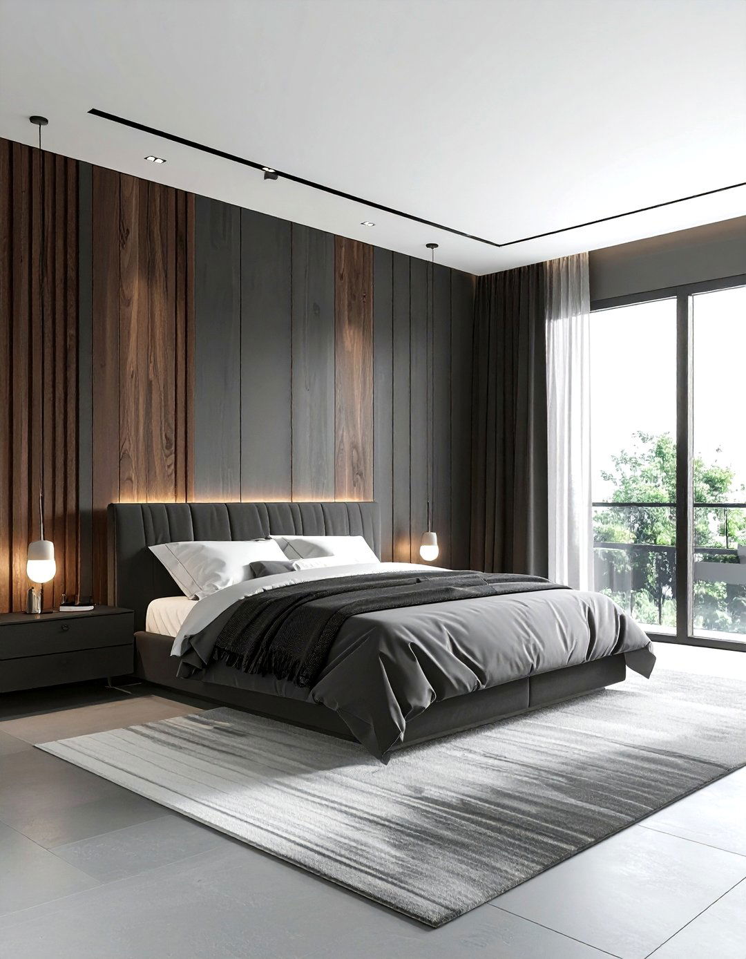 Slate Gray Paneling - 30 contemporary gray bedroom ideas