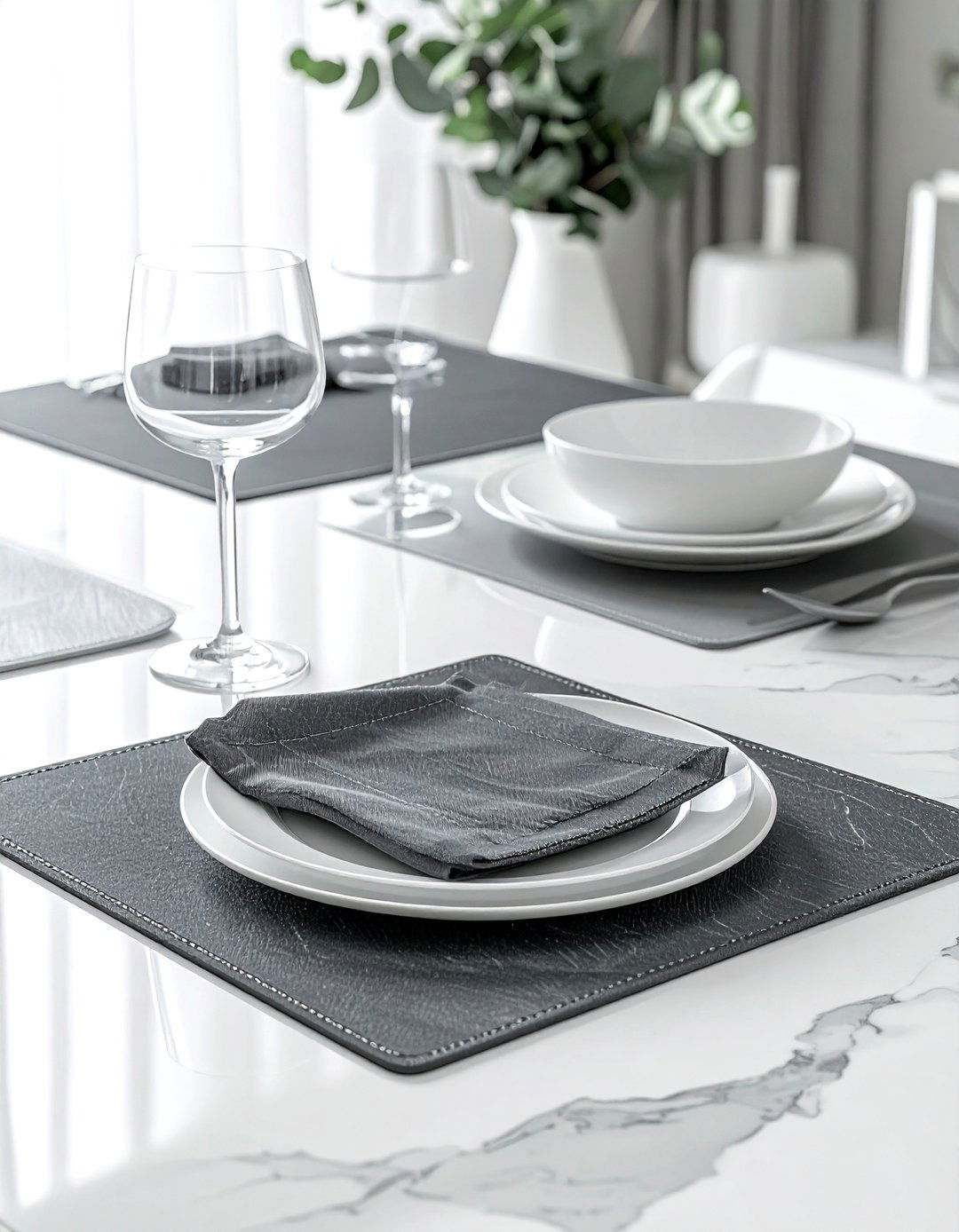 Slate Gray Placemats - 30 gray dining room accessories ideas