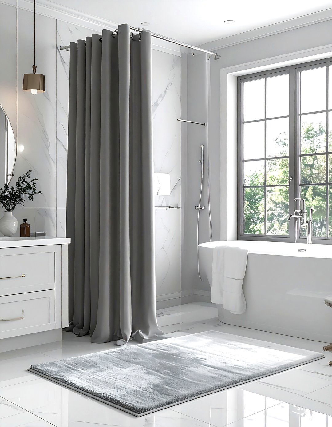 Slate Gray Shower Curtain - 30 gray bathroom accessories ideas