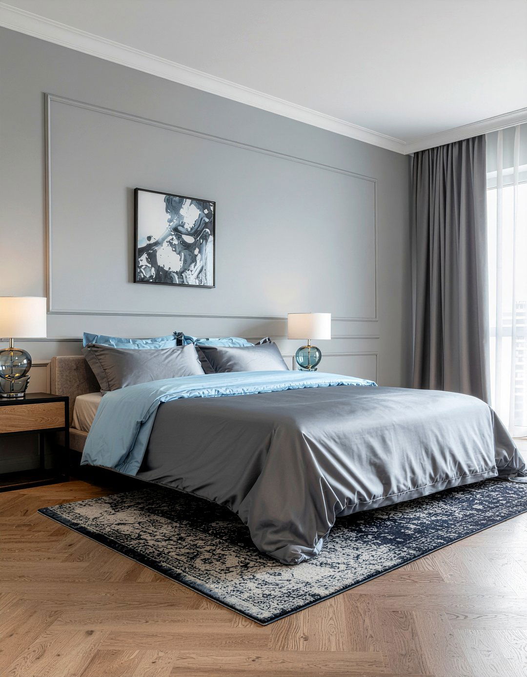 Slate Gray Silk Duvet - 30 bedroom silk bedding ideas