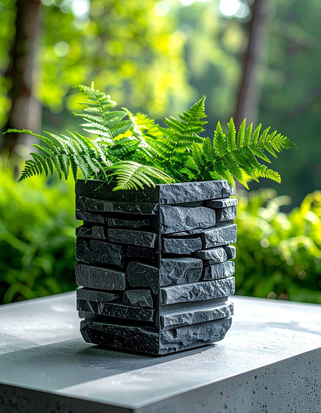 Slate Gray Stone Vase - 30 table vase ideas