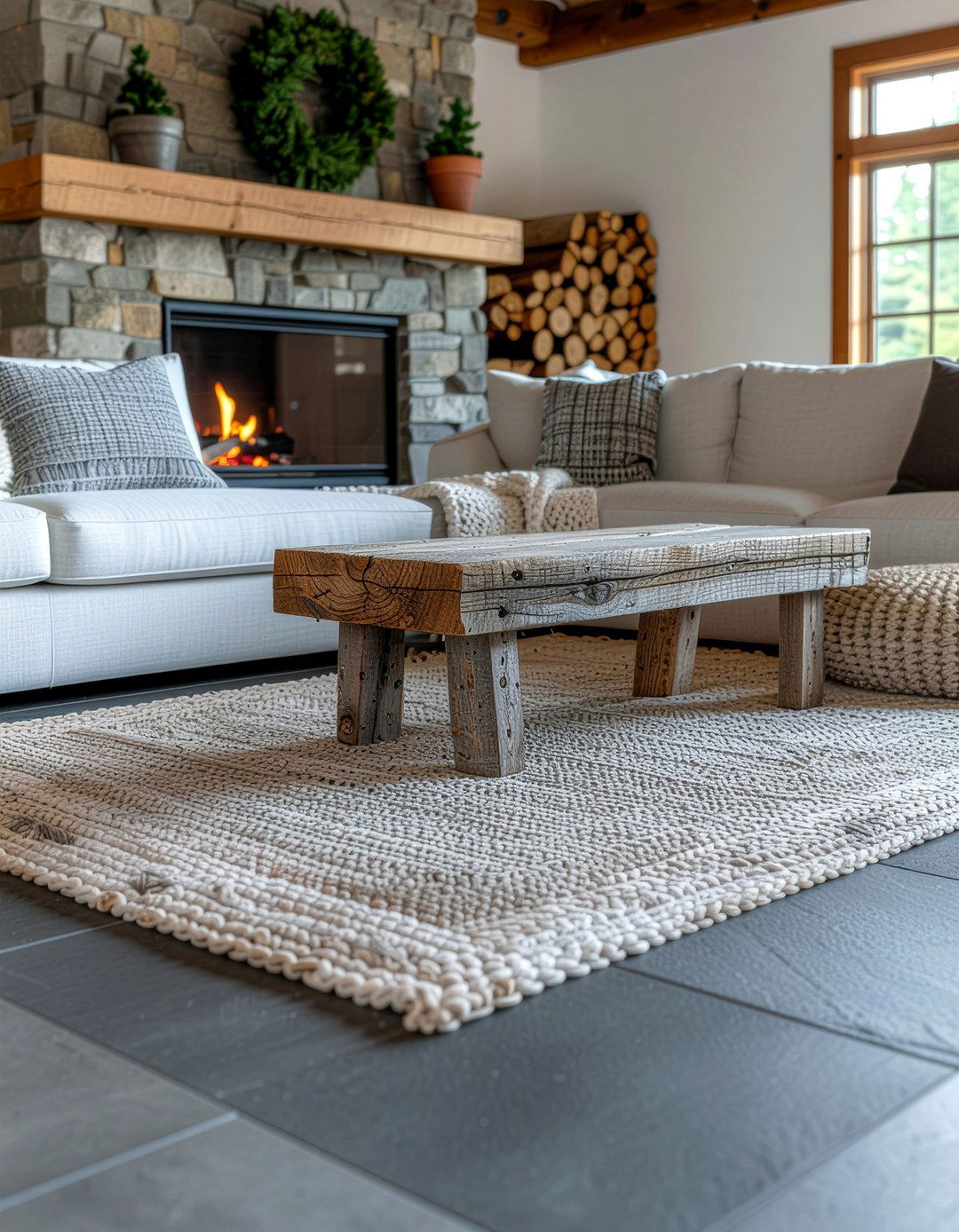 Slate Gray Vinyl Tile - 30 living room vinyl flooring ideas