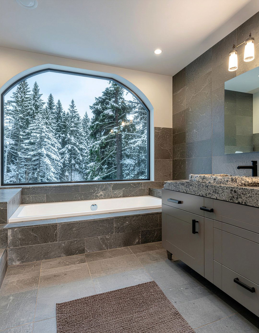 Slate Grey Bathroom - 30 monochromatic bathroom ideas