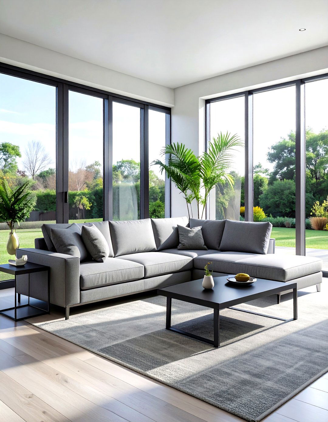 Slate Grey Sunbrella Indoor Sofa - 30 living room performance fabric sofa ideas