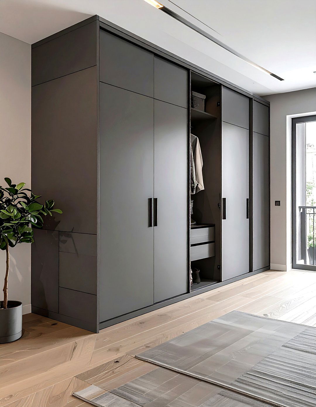 Slate Grey Wardrobe - 30 gray bedroom furniture ideas