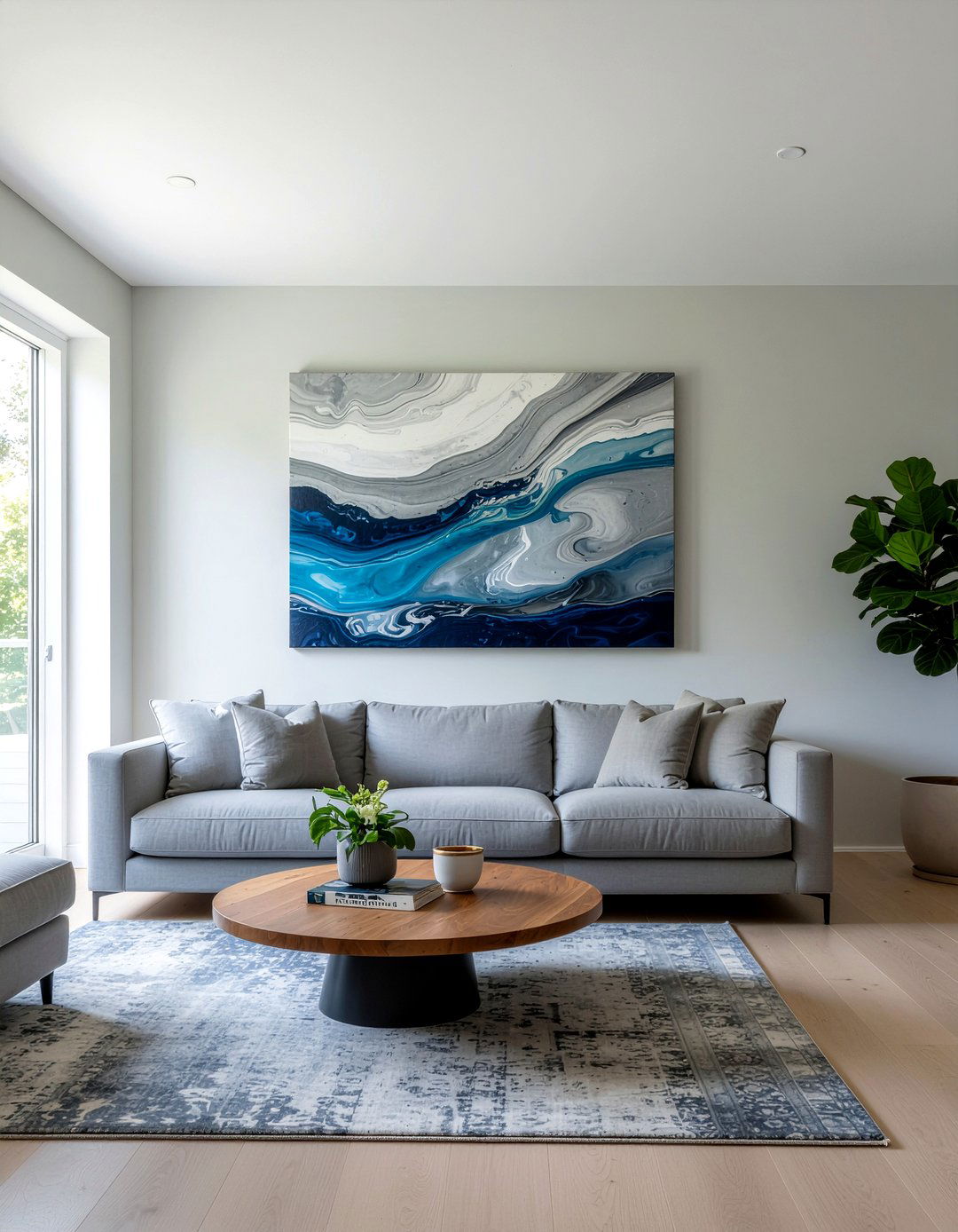 Slate Inspired Artwork Living Room - 30 slate living room ideas