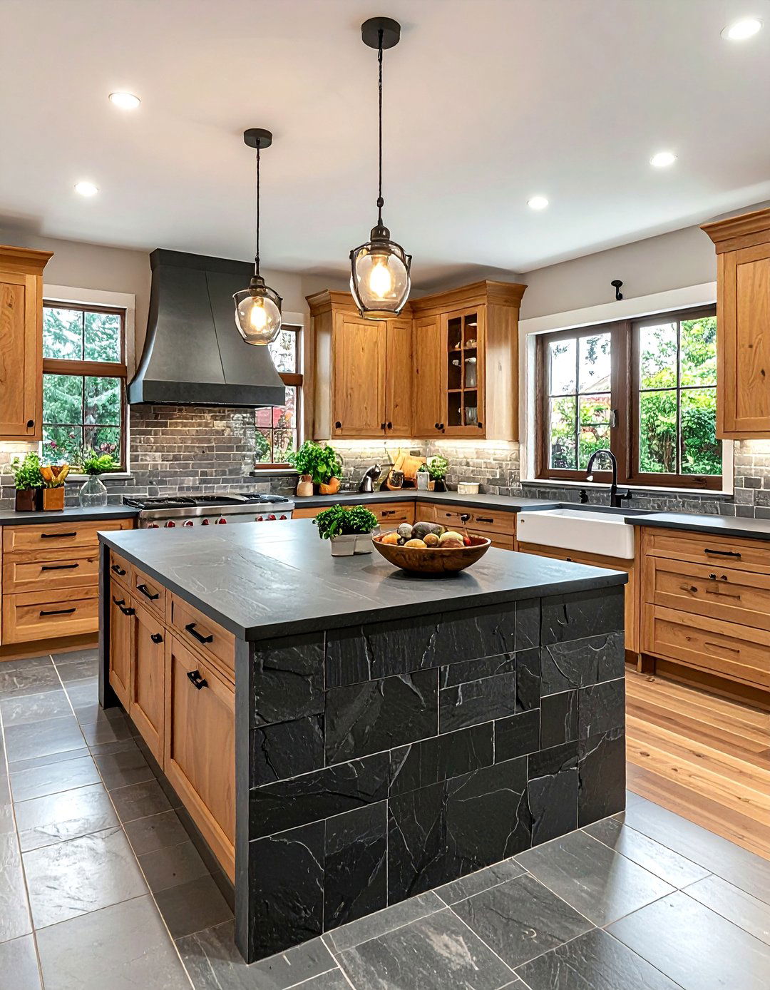 Slate Tile Countertop - 30 DIY kitchen countertop ideas