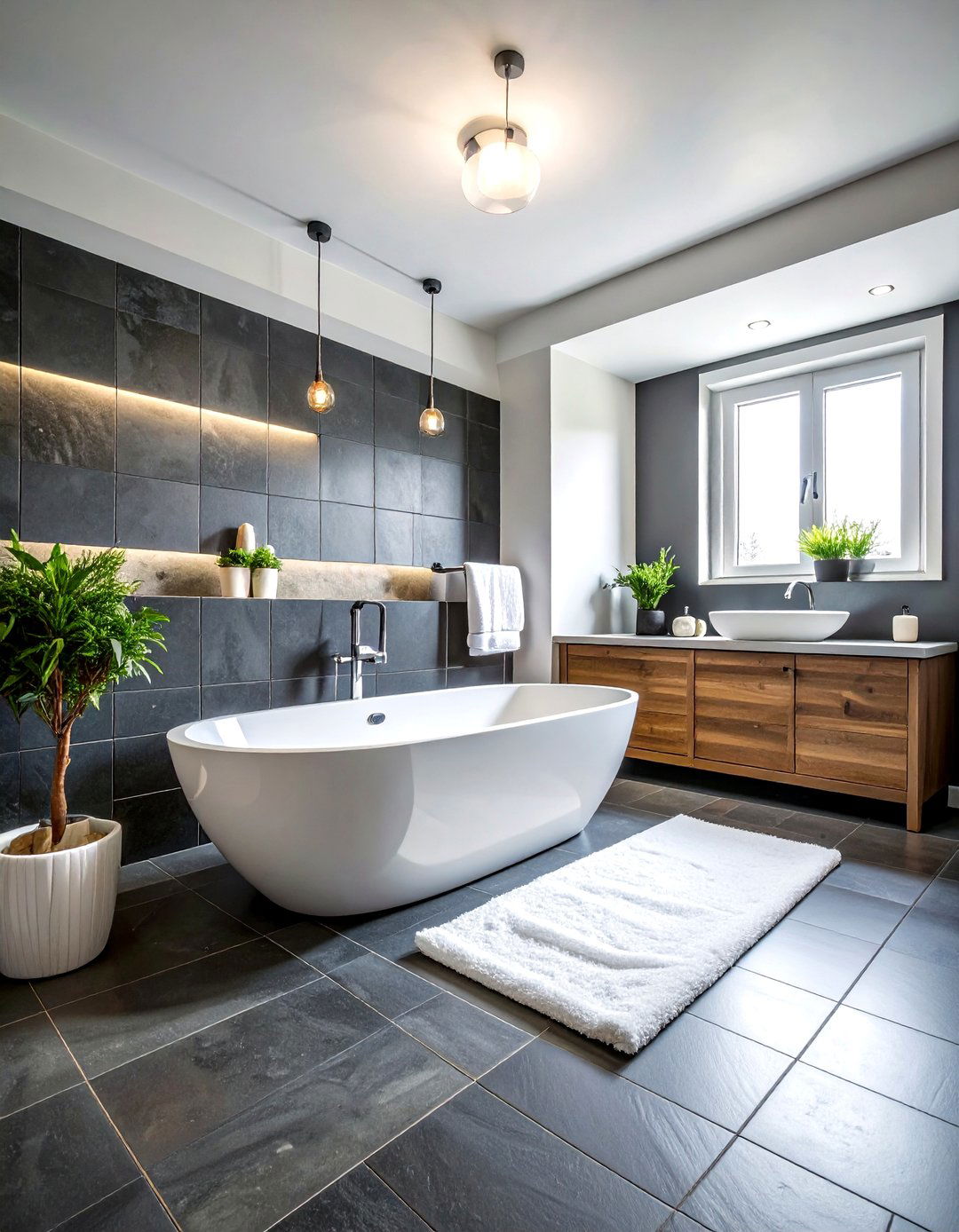 Slate Tile - 30 bathtub tile ideas