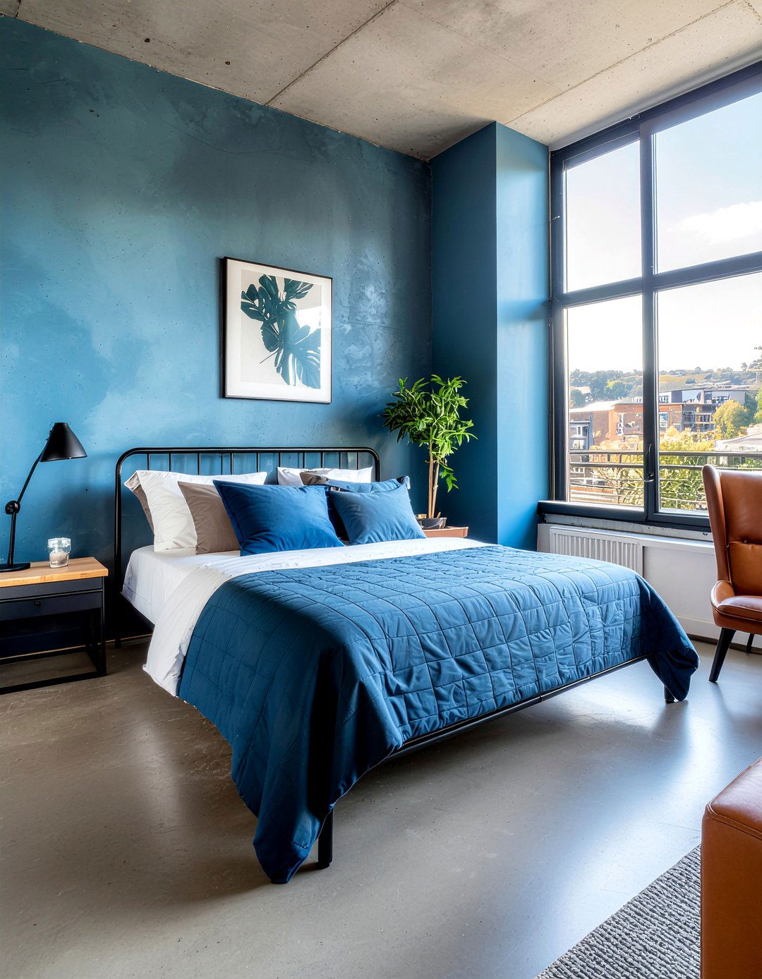 Slate blue bedroom - 30 bedroom blue walls