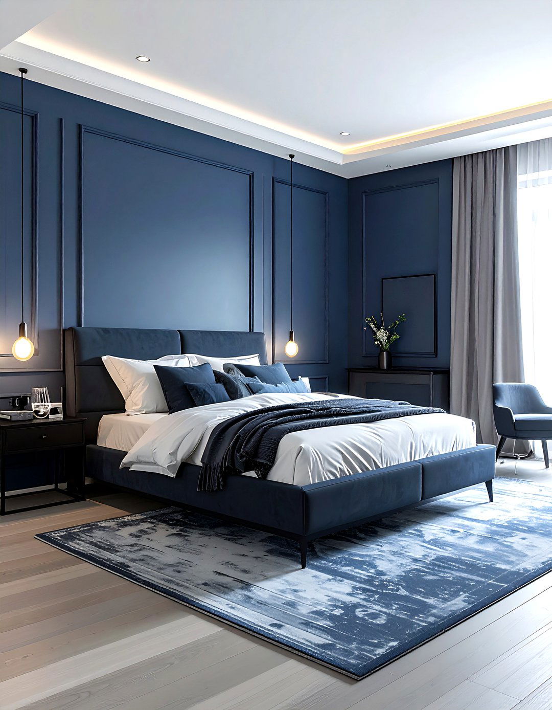 Slate blue bedroom - 30 bedroom paint ideas