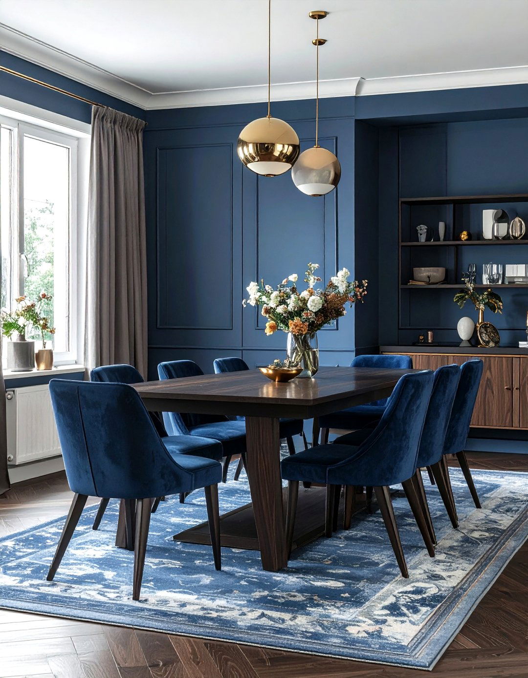 Slate blue dining room - 30 blue dining room ideas