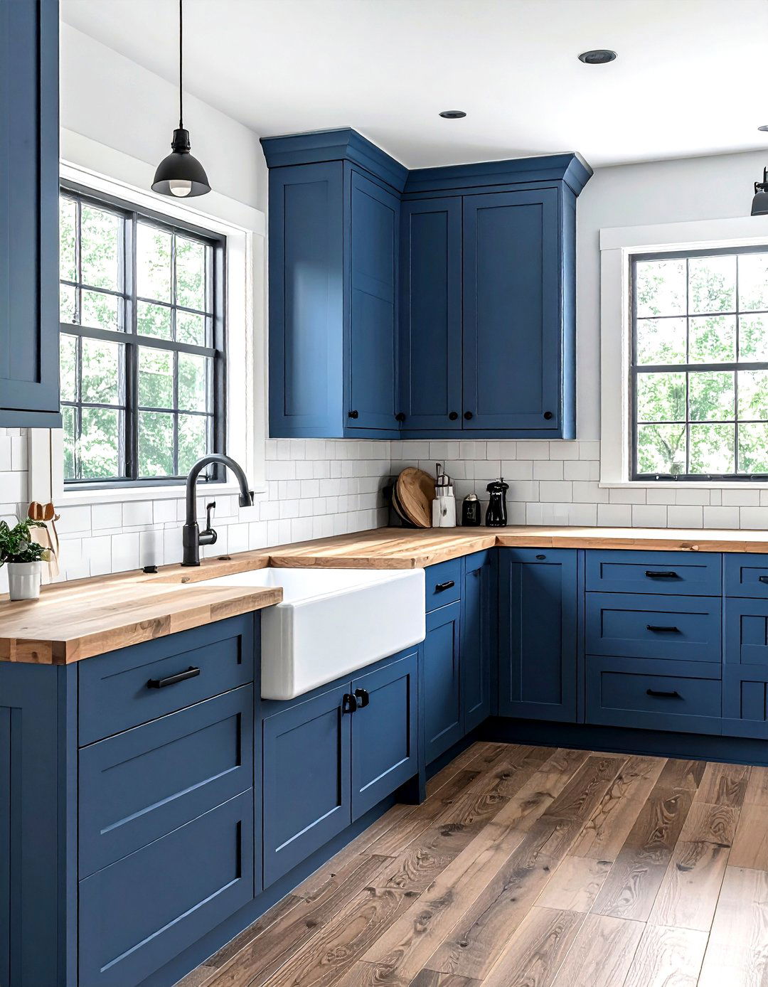 Slate blue kitchen cabinets - 30 blue paint color ideas