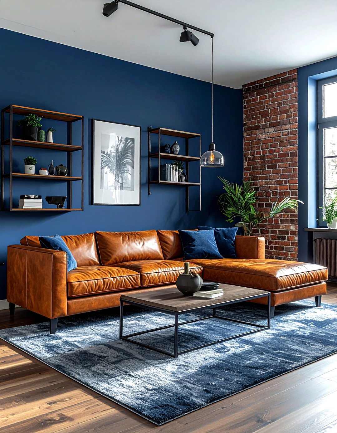 Slate blue living room - 30 cool blue living room ideas