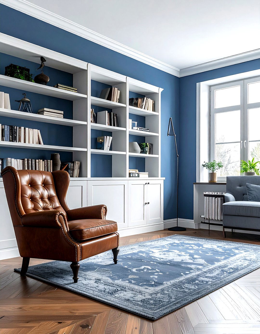 Slate blue living room - 30 living room paint ideas