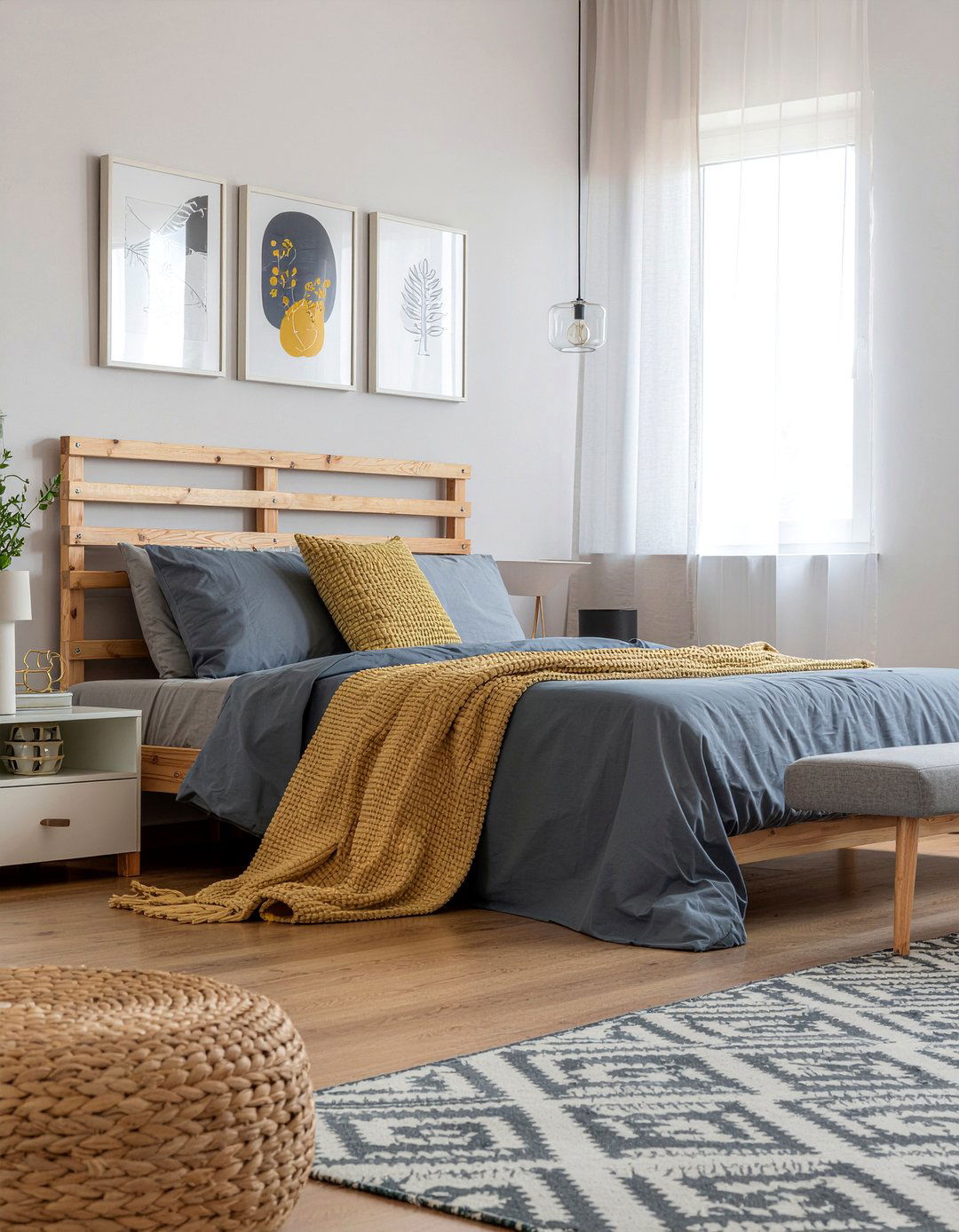 Slate blue modern bedding - 30 bedroom blue bedding ideas