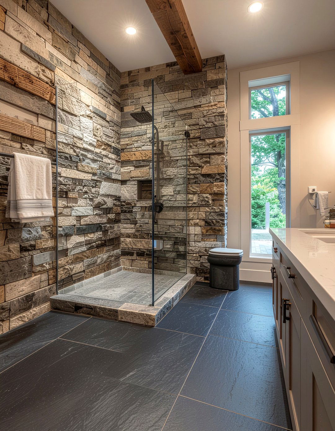 Slate floor radiant heat - 30 bathroom heated floor ideas