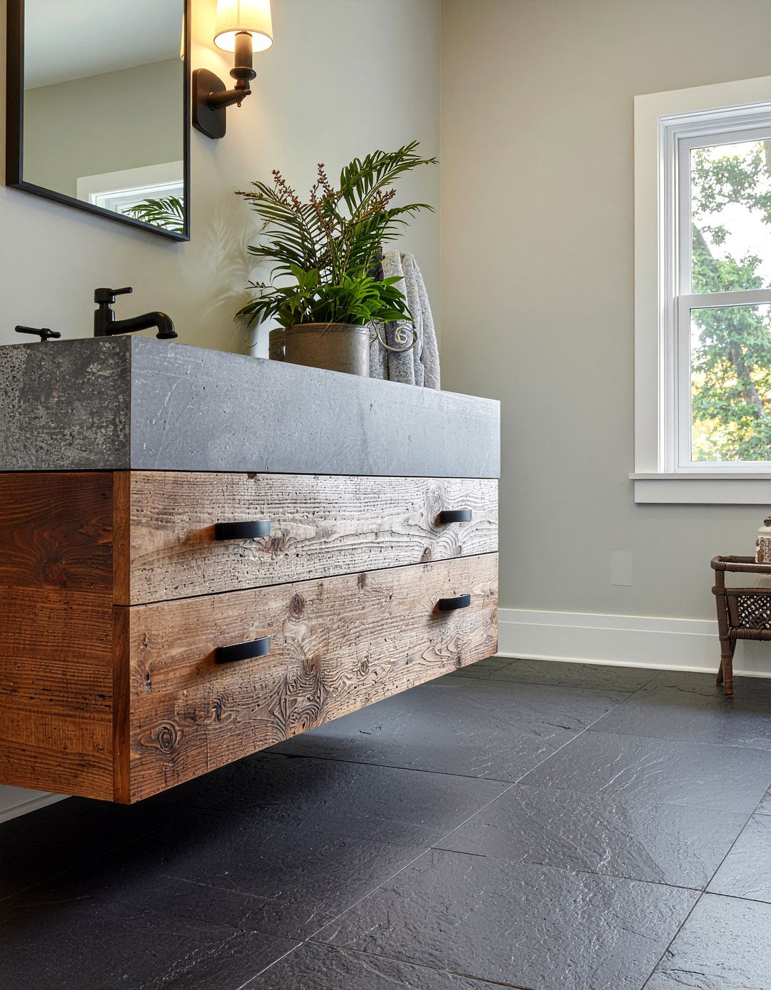 Slate floor tile - 30 bathroom floor ideas