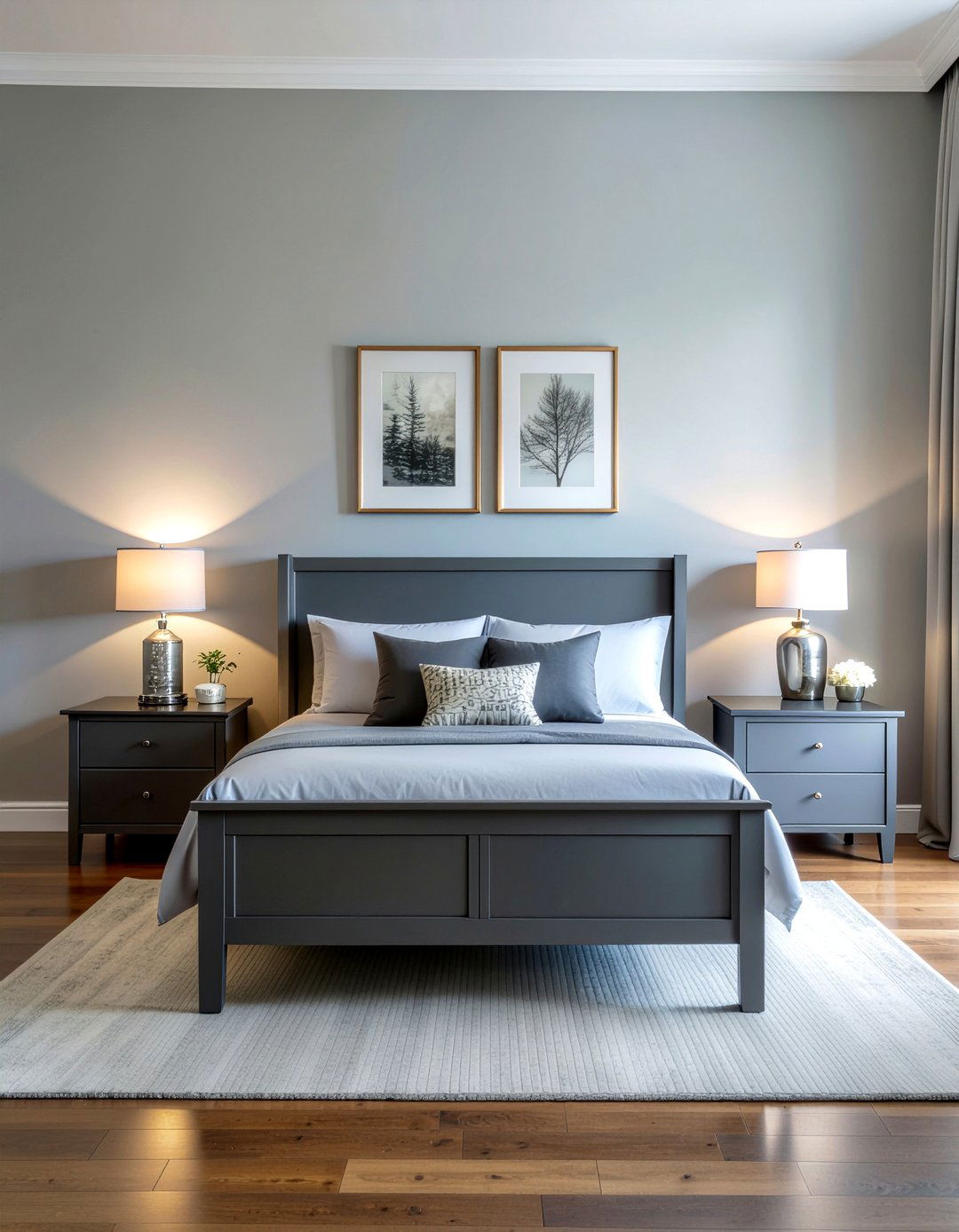 Slate gray bedroom furniture - 30 all gray bedroom ideas