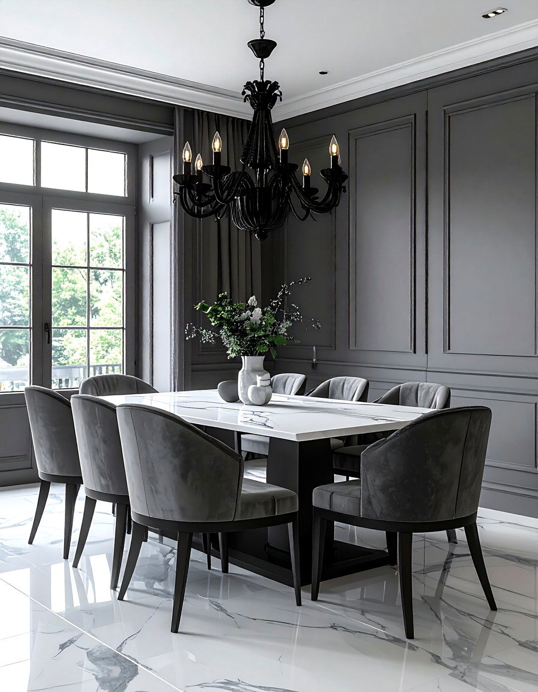 Slate gray dining room - 30 gray decor ideas