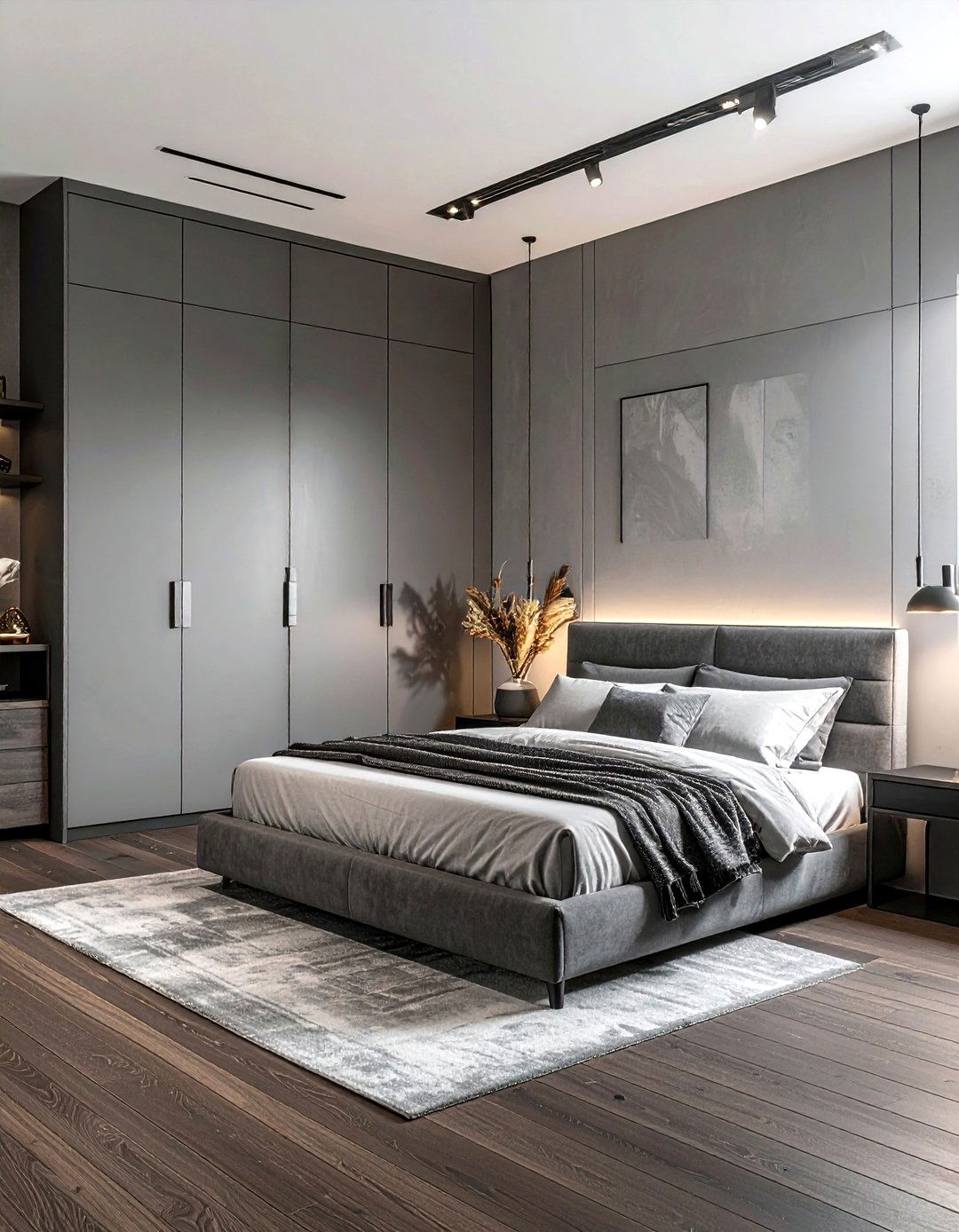 Slate grey wardrobe - 30 grey bedroom furniture ideas