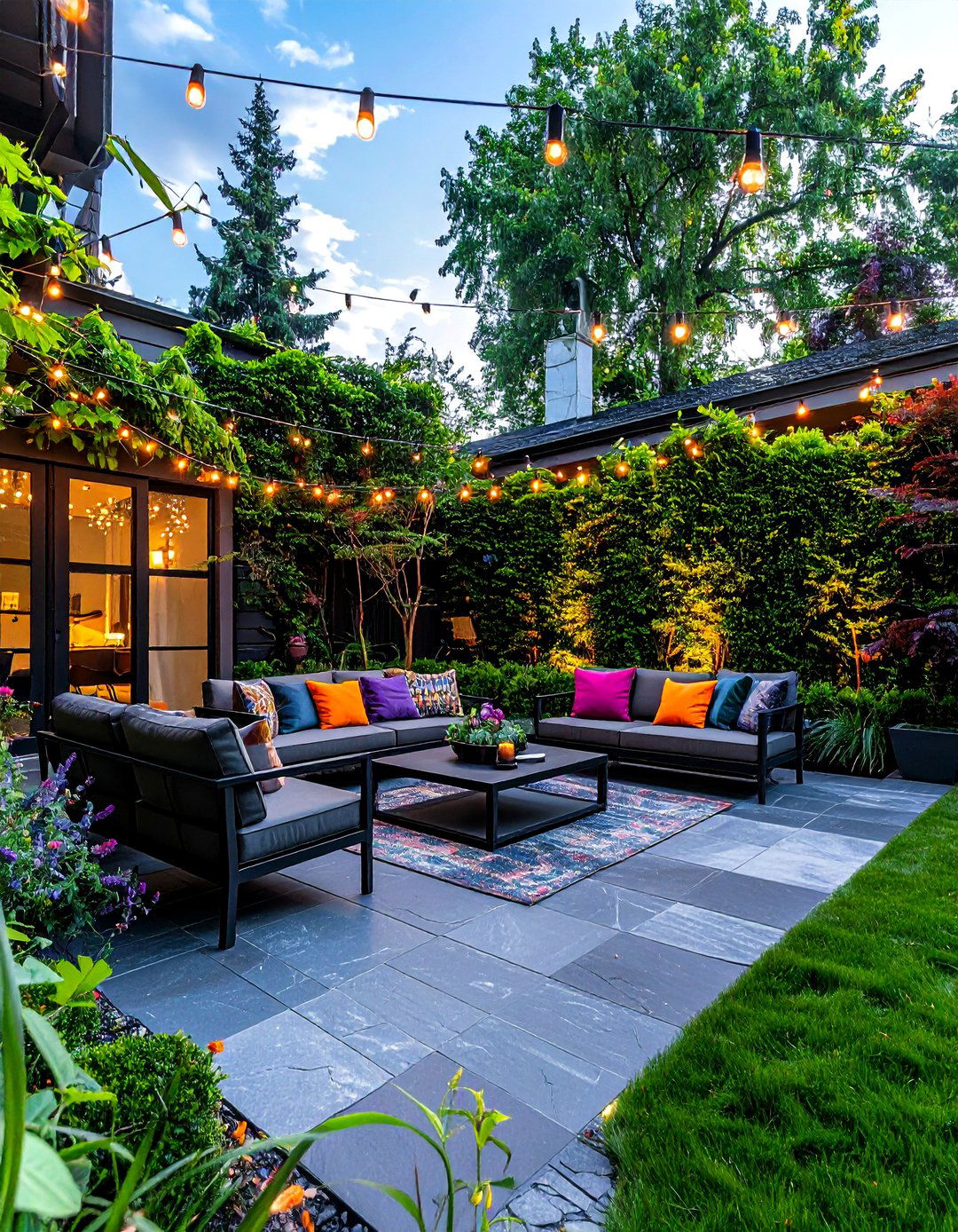 Slate patio tiles - 30 stone decor ideas