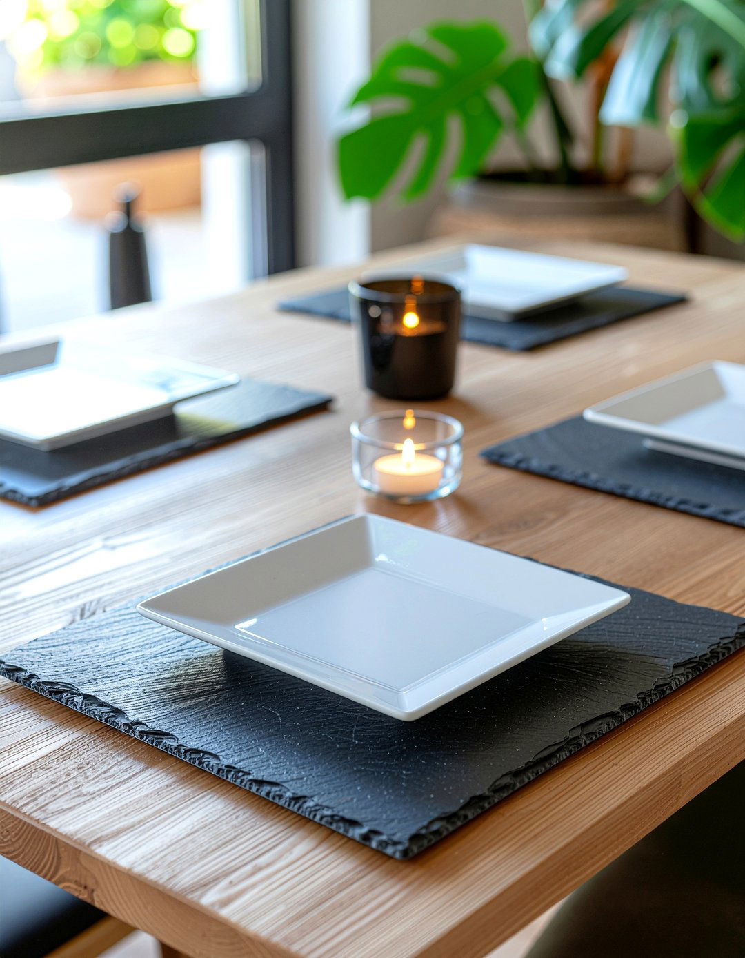 Slate stone placemat - 30 placemat dining ideas