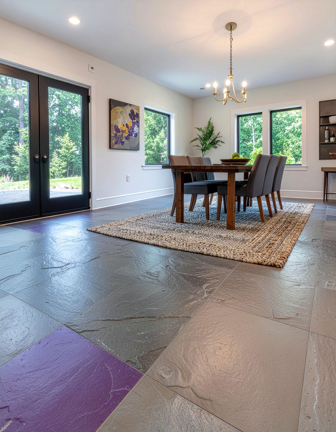 Slate tile dining room floor - 30 craftsman dining room ideas