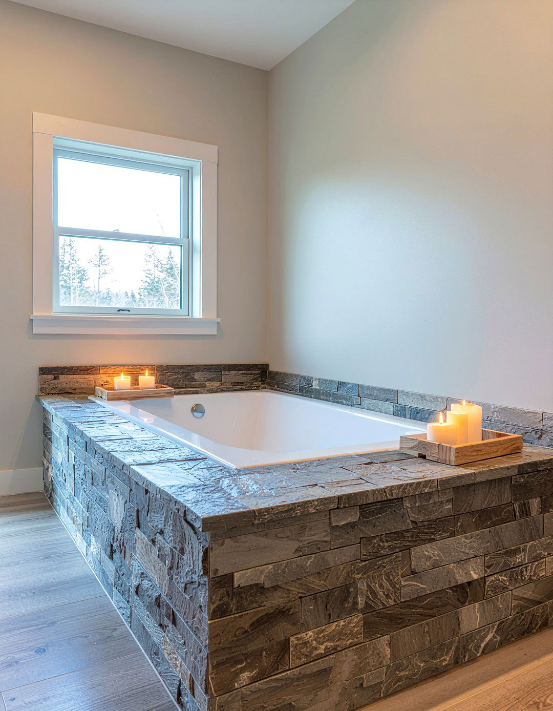 Slate tile tub surround - 30 slate tile bathroom ideas