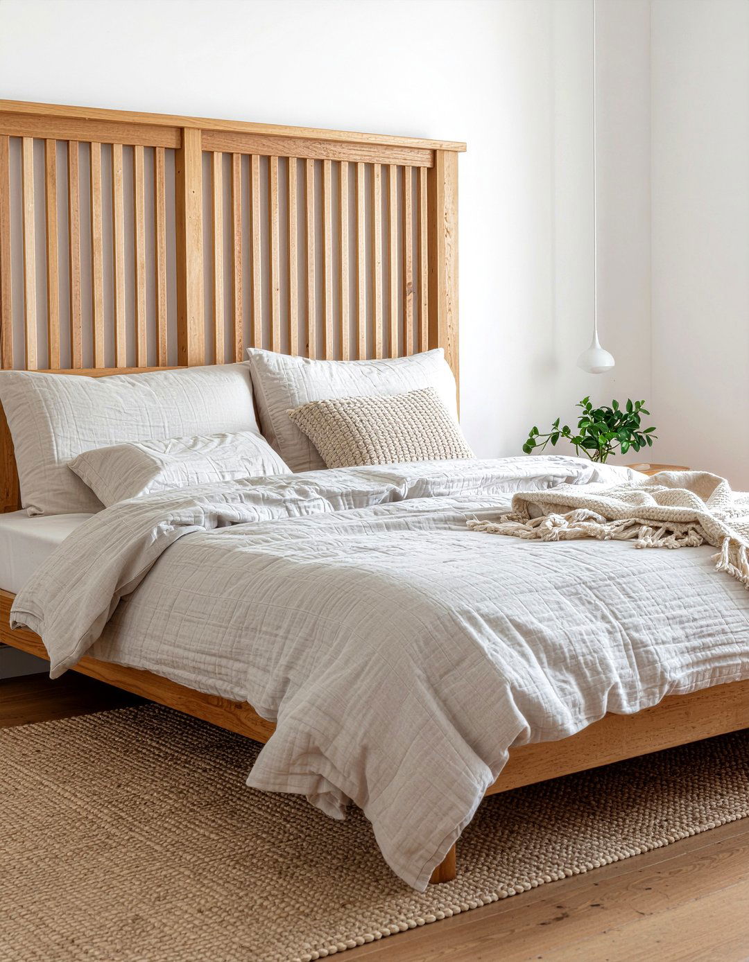 Slatted Walnut Headboard - 30 bedroom walnut furniture ideas