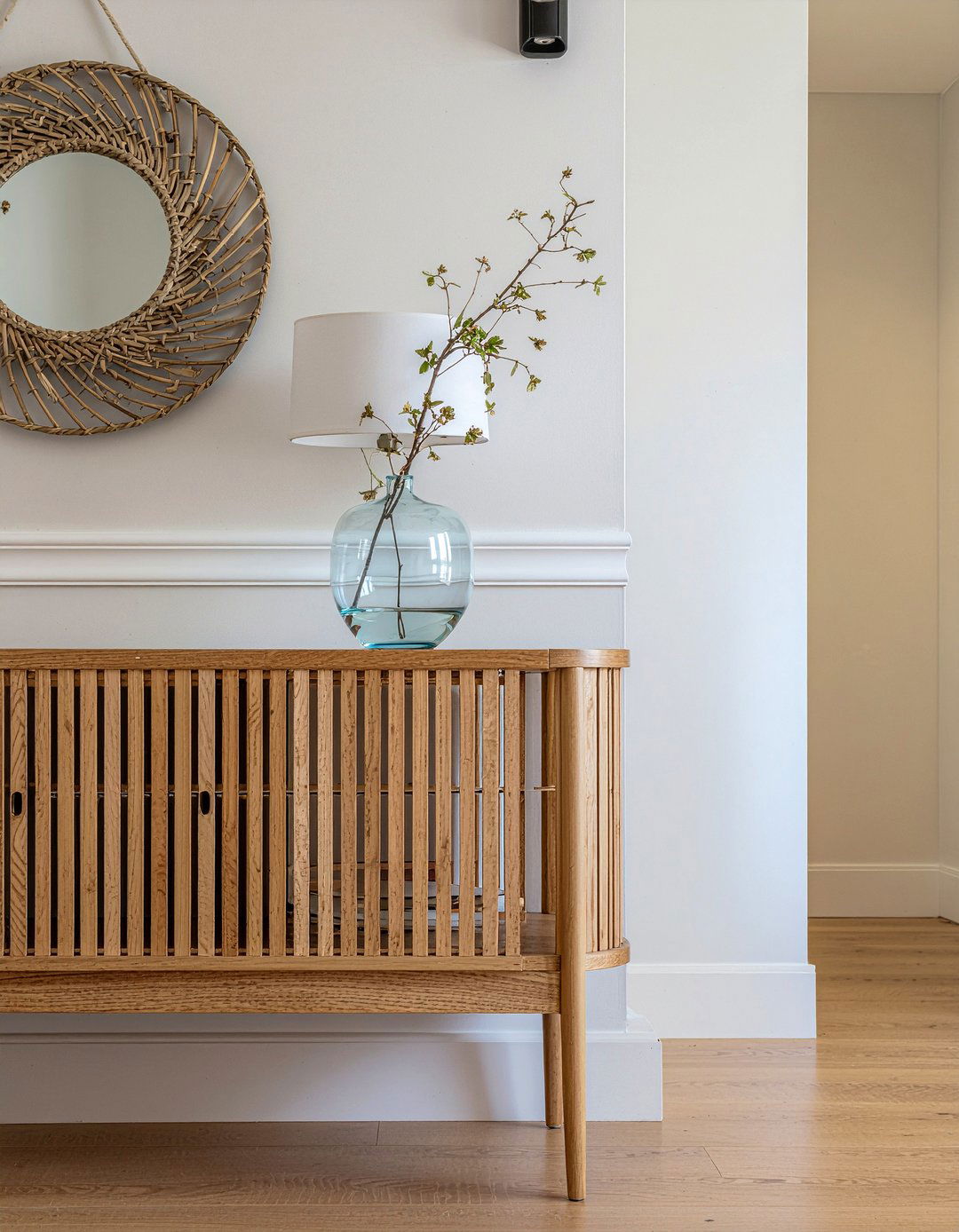 Slatted Wood Console - 30 living room Scandinavian furniture ideas