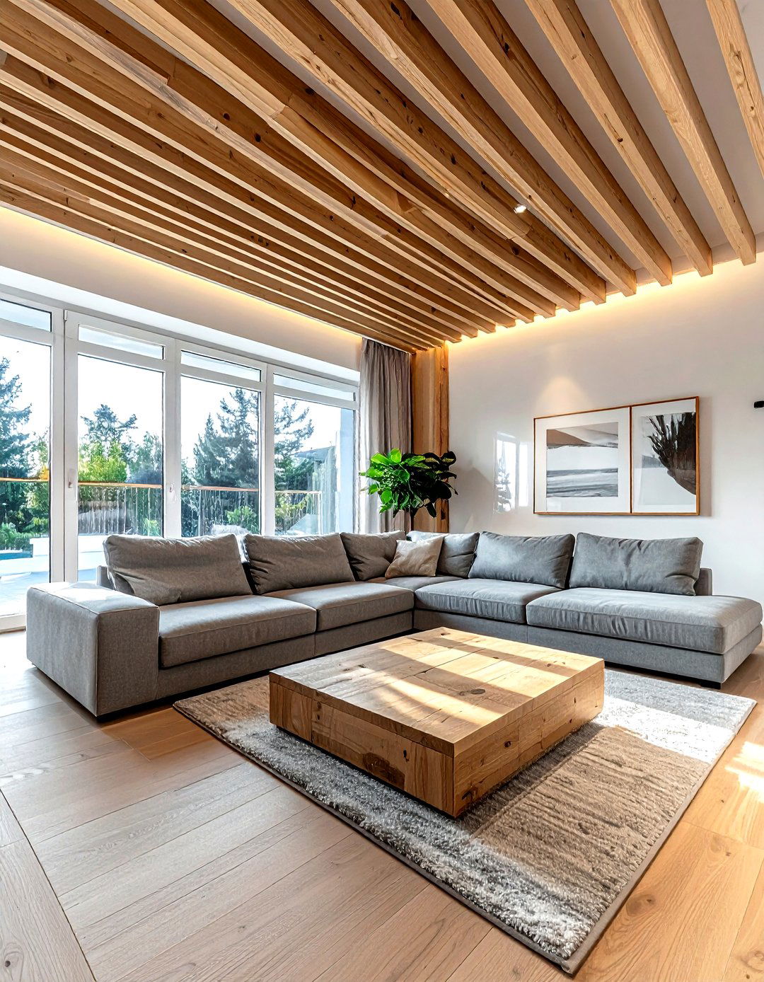 Slatted wood ceiling - 30 architect home decor ideas