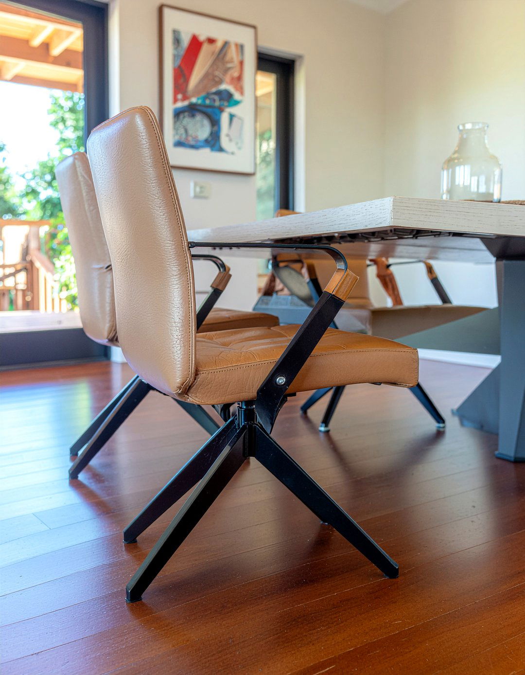 Sled Base Leather Dining Chairs - 30 leather dining chair ideas