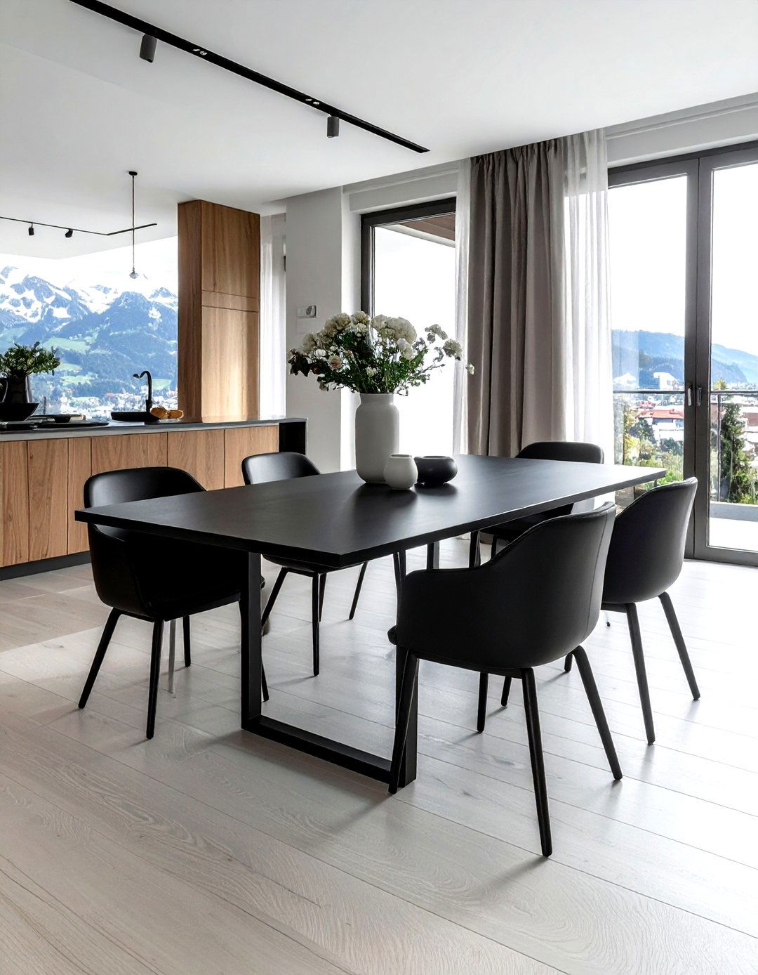 Sleek Black Dining Table - 30 Swiss dining room ideas