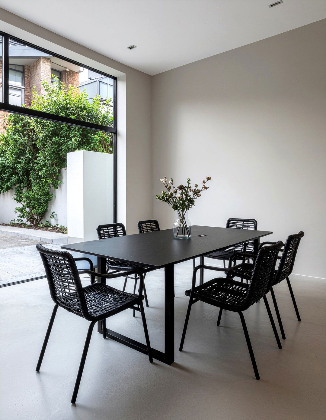 Sleek Black Metal Dining Table - 30 dining table for 10 ideas