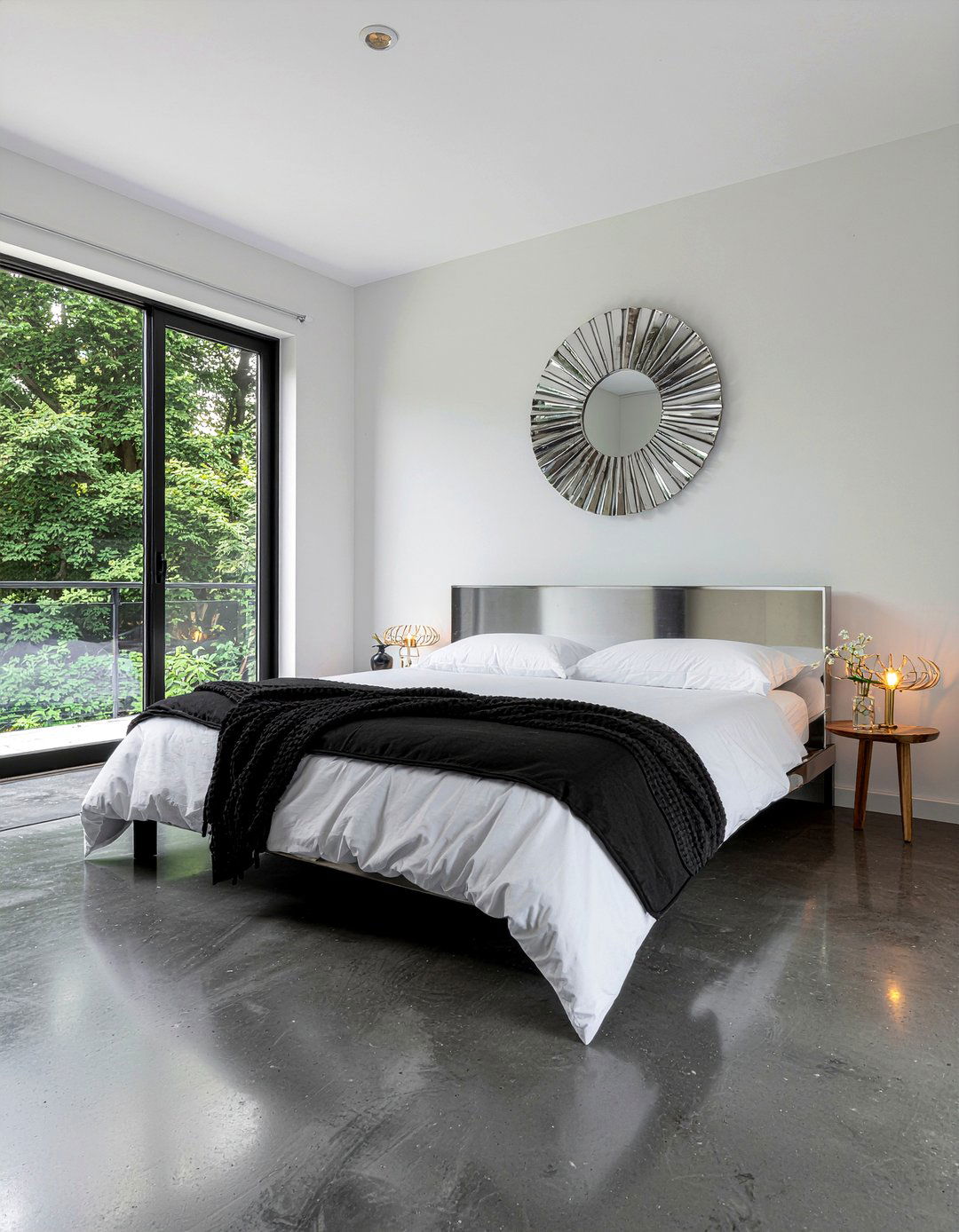 Sleek Chrome Headboard - 30 bedroom metal headboards