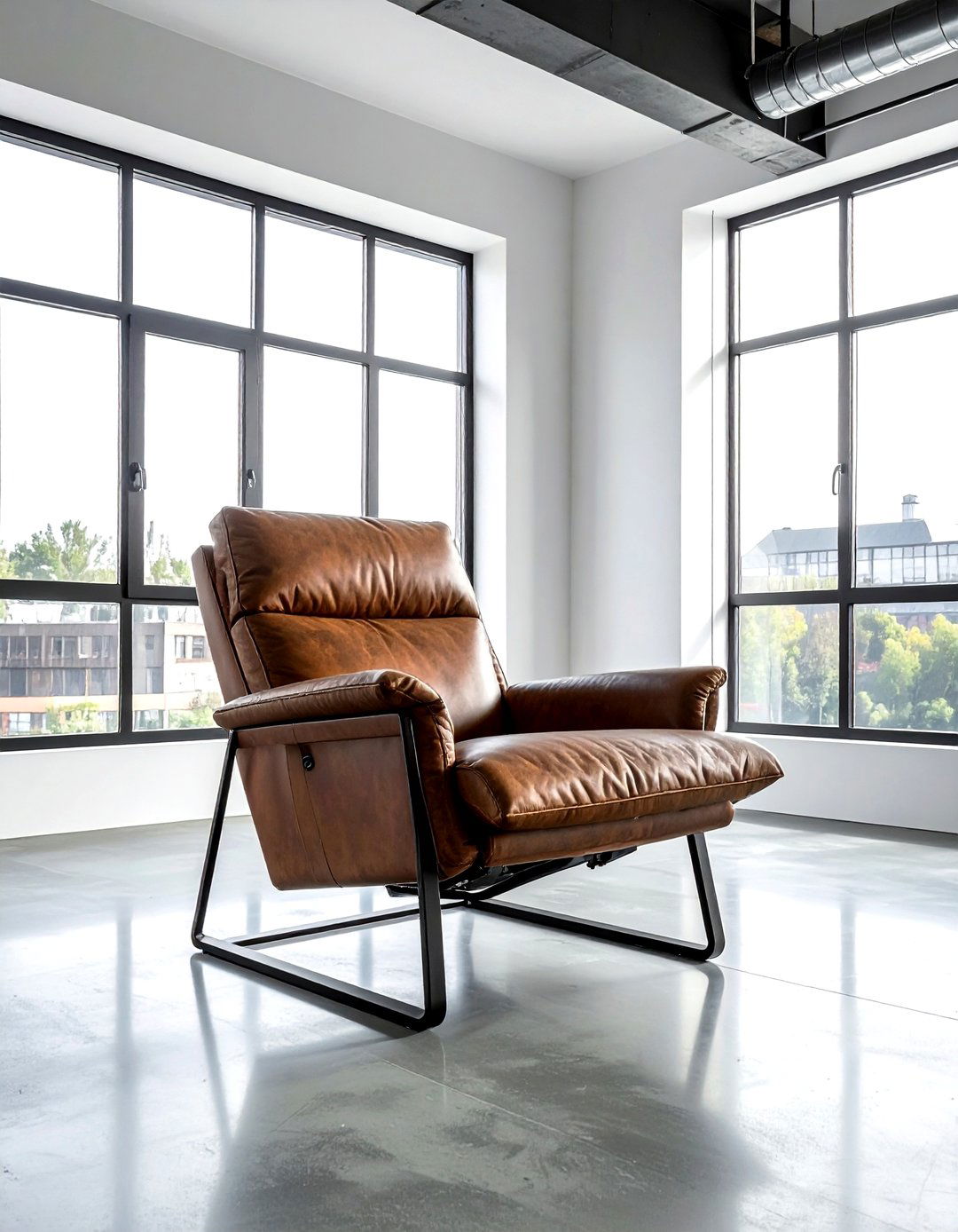 Sleek Metal Leg Recliner - 30 living room recliners