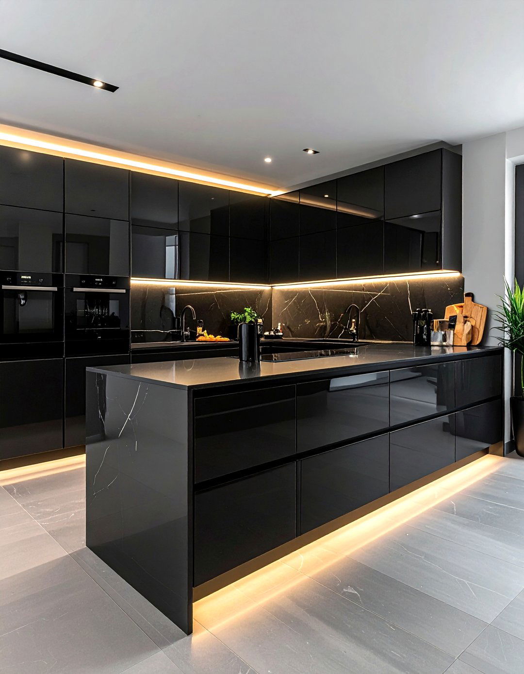 Sleek black kitchen cabinets - 30 black kitchen cabinet ideas