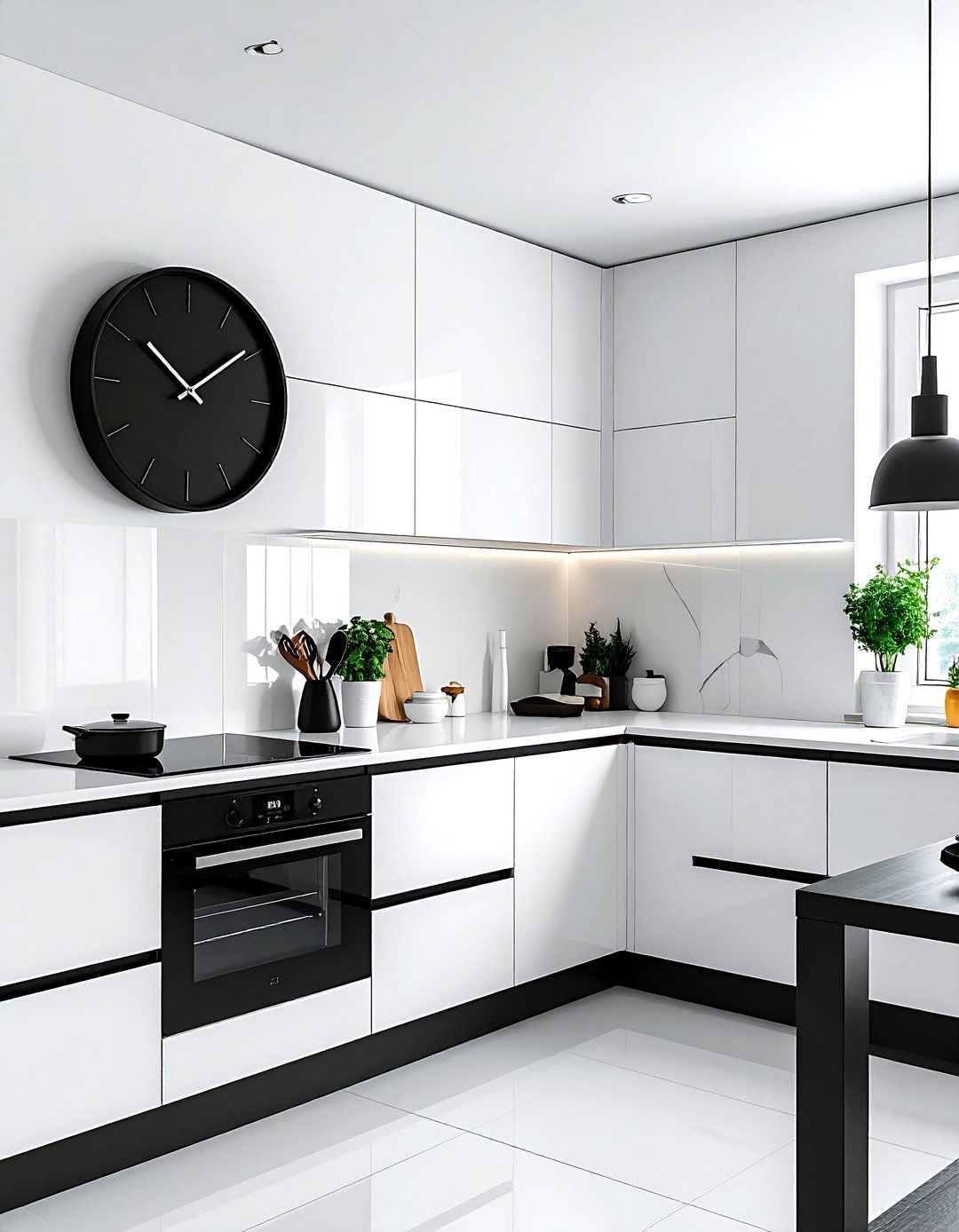 Sleek black wall clock - 30 wall clock ideas