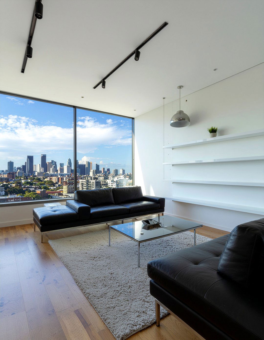 Sleek chrome bracket - 30 living room bracket ideas