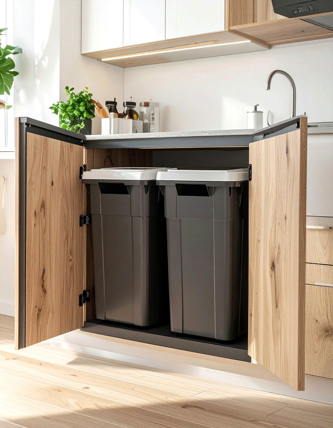 Slide Out Bin Organizer - 30 recycling center kitchen ideas