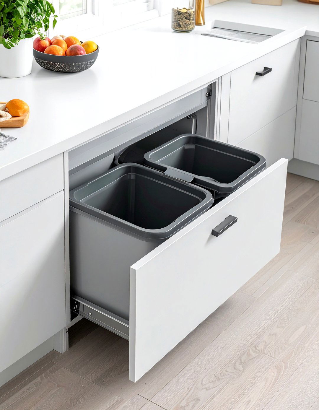 Slide Out Trash Bin - 30 kitchen closet organization