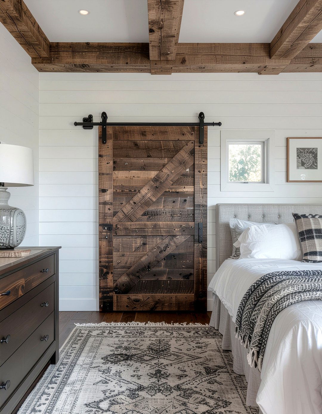Sliding Barn Door - 30 bedroom partition ideas
