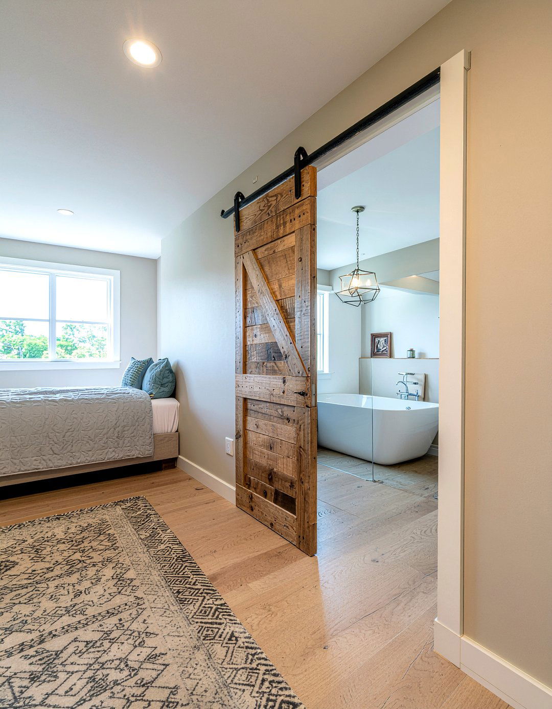 Sliding Barn Door - 30 bedroom remodel ideas