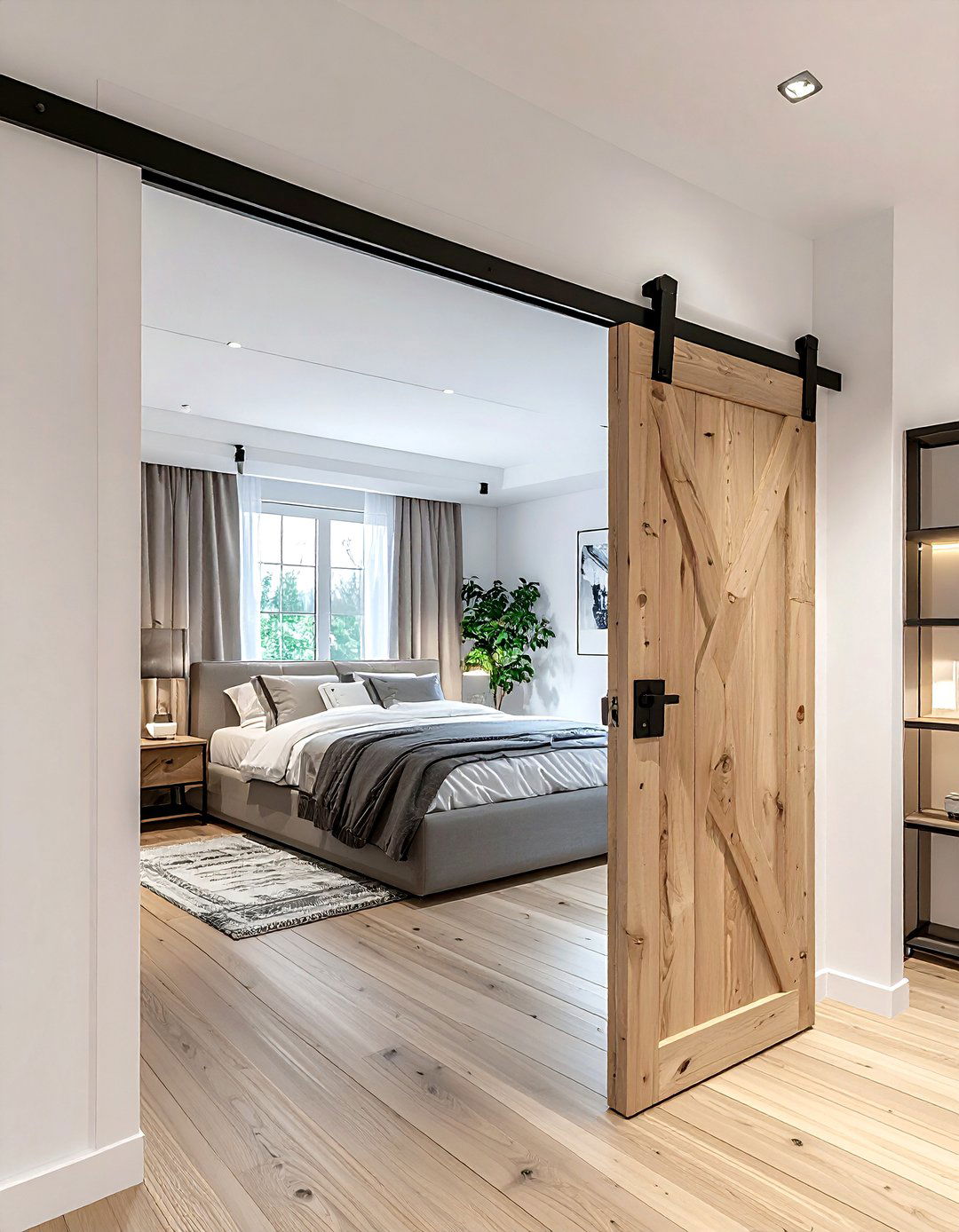 Sliding Barn Door - 30 compact bedroom ideas