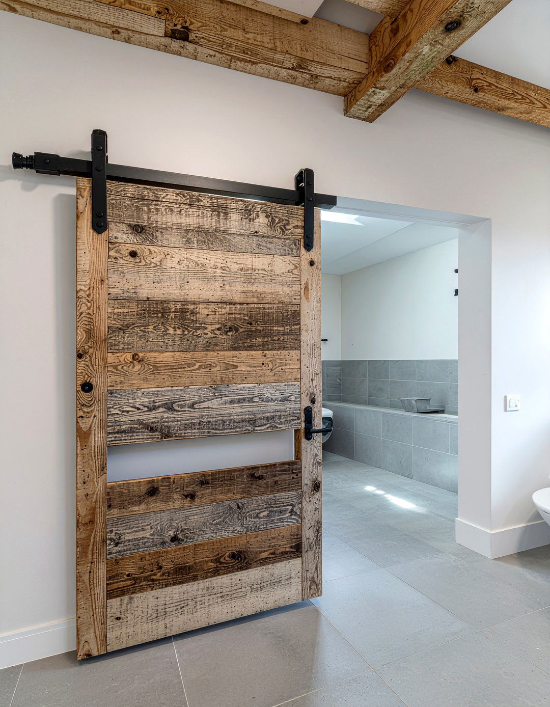 Sliding Barn Door - 30 bathroom investment piece ideas