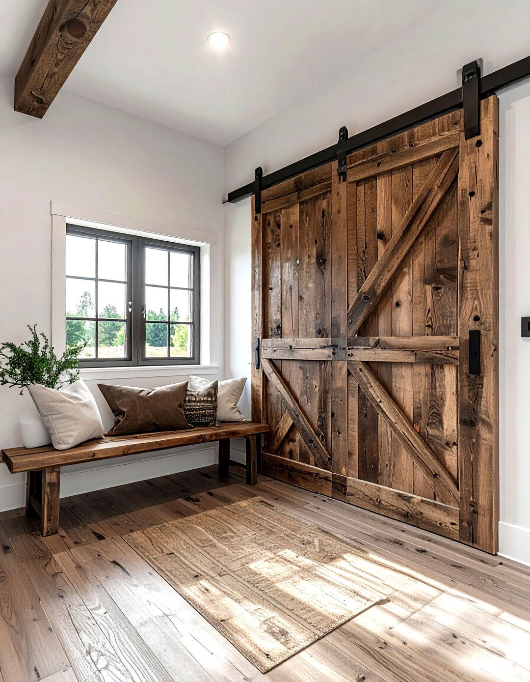 Sliding Barn Door - 30 living room partition ideas