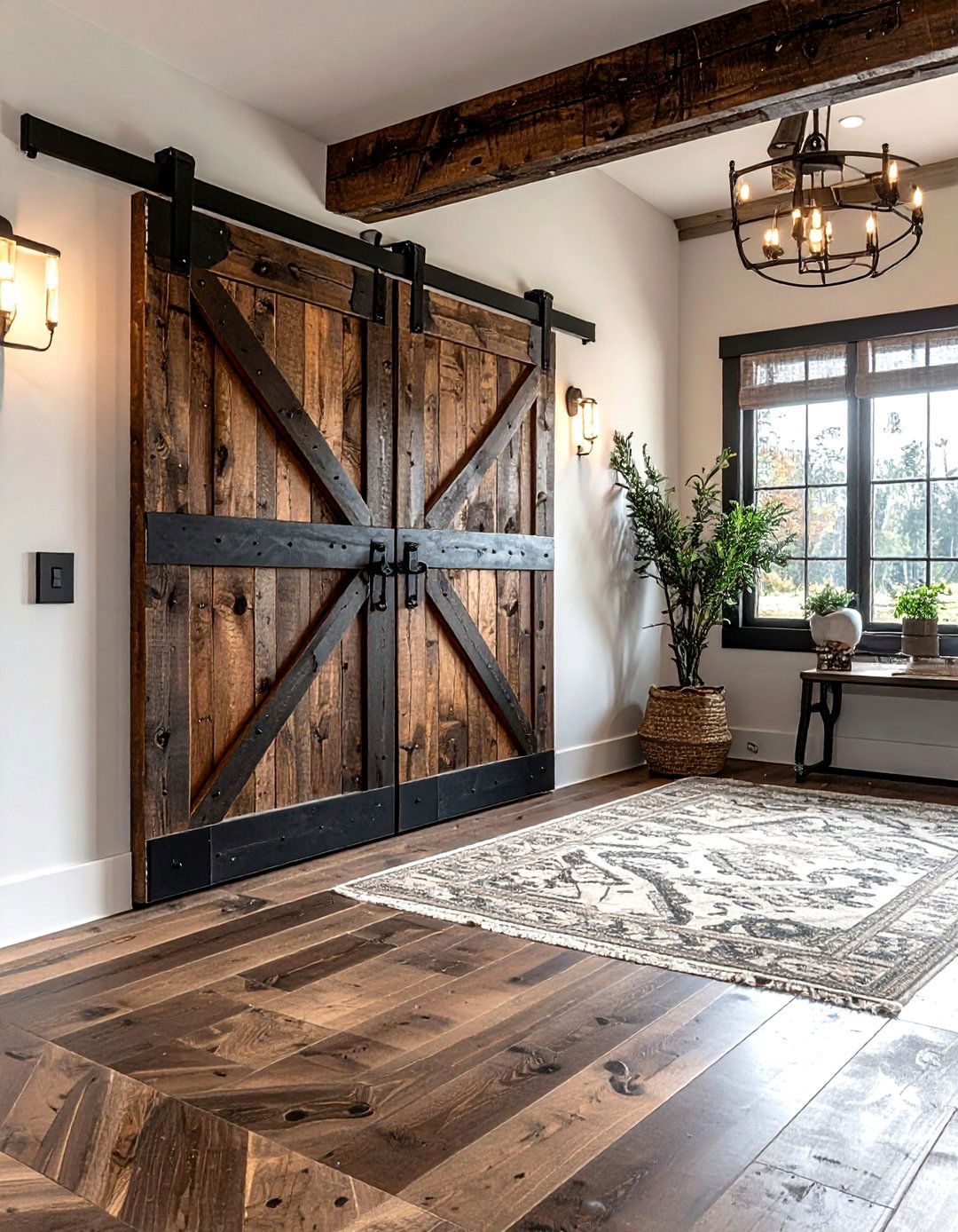Sliding Barn Door - 30 living room space saving ideas